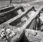 Källaren i den rivna vänstra flygeln i Hossmo kungsgård.