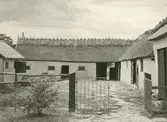 Ladugård med putsad fasad och stråtak i Eriksöre.