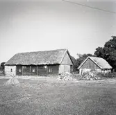 Ladugård med stråtak på Hagelstad nr. 6.