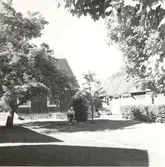A. Olssons gård, byggningen till vänster och sommarköket till höger.