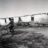 Ladugård från 1790, dagen efter branden i juni 1962