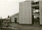 Hälleberganya kyrka under uppförande. Västra sidoskeppet. fr söder.