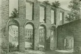 Borgholms slottsruin. Litografi från 1800-talets mitt.