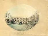 Borgholms slottsruin teckning med anledning av en konsert som hölls den 3 juli 1876.
