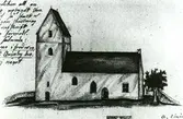 Teckning av Stenåsa  kyrka