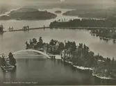Flygfoto på Anvedebo Bro och Långsjön.