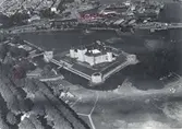 Flygfoto över Kalmar slott.