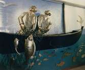 Skulptur av Erik Höglund, Hotell Witt. Två män som fiskar.