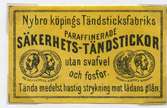 Tändsticksetikett från Nybro Tändsticksfabrik, 