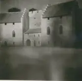 Rekonstruktion av den yngre medeltidsborgen.