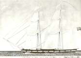 Text till bilden: Två Bröder från Calmar förd af capten O. G. Wahlgren 1851. Fartyget har senare fått ge namn åt en gata i norra Kalmar.