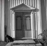 En portal och en hund i Söregärde.