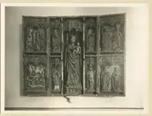 Det mindre altarskåpet efter restaureringen. Skall vara krigsbyte från Elbing och skänkt av en Bagge på Berga.