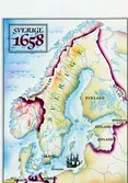 Karta över Sverige 1658.