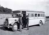 Buss vid stadsmuren i Kalmar.