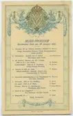 Musikprogram. Stockholms Slott den 30 januari 1926.
