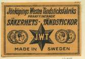 Tändsticksetikett från Jönköpings tändsticksfabrik,  