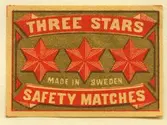 Tändsticksetikett från Mönsterås Tändsticksfabrik, 