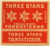 Tändsticksetikett från Mönsterås Tändsticksfabrik, 