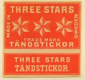 Tändsticksetikett från Mönsterås Tändsticksfabrik, 