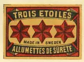 Tändsticksetikett från Mönsterås Tändsticksfabrik, 