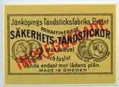 Tändsticksettikett från Jönköpings tändsticksfabrik,
