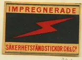 Tändsticksetikett från Mönsterås Tändsticksfabrik, 
