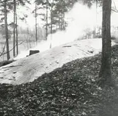 Ristad häll i Almviksnäs. Fornlämning efter markvårdsarbeten.