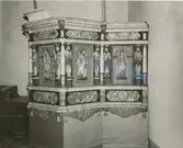 Detalj av predikstolen i Virserums kyrka.