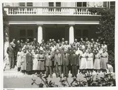 Folkskoleseminariet Rostad på 1950-talet. Folkskollärare Erik Bojs t v i första raden.