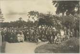 Falkenbergsparken. Fattigvårdsmöte på 1920-talet i Falkenbergsparken.

Pastor Walmark sittande längst till höger.