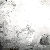 Voxtorps kyrka. Utgrävning av den medeltida kyrkan. Kalkmålning på vägg.