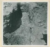 Ett schakt till en arkeologisk utgrävning vid Krusenstiernska trädgården.