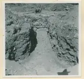 Ett schakt till en arkeologisk utgrävning vid Krusenstiernska trädgården.