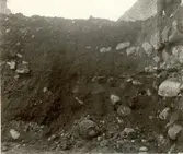 Kalmar Slott
Förborgen, sydvästra hörnet.

Schaktets profil mot öster. Detalj av sydöstra hörnet.