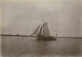 Eleverna på sjöutflykt. Foto omkring. 1900.

Pastor Valerius Olsson tog pojkarna med sig å sin båt ofta; stor fröjd.