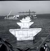 Vy från byggandet av Ölandsbron från Öland.