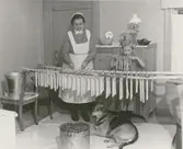 Ljusstöpning julen 1946 på Kvarnaslätts hembygdsgård.