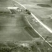 Flygfoto över gravfältet i Seby.