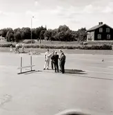 Bilden tagen vid Centralföreningens parkering för iordningställande inför manöverprov.
Kungsbacken i bakgrunden.