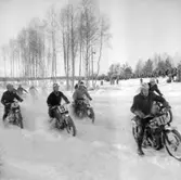 Motocross på Dala-banan, Lundsbrunn, 20/2 1955.