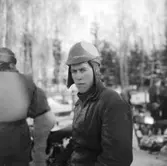 Motocross på Dala-banan, Lundsbrunn, 20/2 1955.
Rune Magnusson, Skara motorklubb.