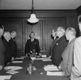 Landshövding Fallenius tillträder som ordförande 1956.
Från vänster: 
Ivar Virgin, Bertil Ekberg, Johannes Onsjö, Bertil Fallenius, Martin Hallerfors och 
Oskar Jansson.
