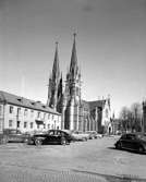 Skara. Domkyrkan från Torget 1966.