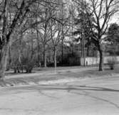 Skara. 
Rekonstruerad bild för försök att placera Prubbabrunnen i Surbrunnsallén 1964.