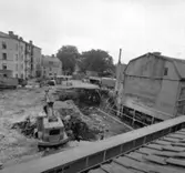 Skara. Marumsgatan. Zettervallska tomten, grävning för nybygge 1963.