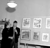Skara. 
Tor Hellströms utställning i Biblioteket 1964.