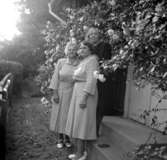Skara, Torsgatan 6. 
Tre systrar på mammas 60-årsdag 1955.