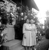 Skara, Torsgatan 6. Tre systrar på mammas 60-årsdag 1955.