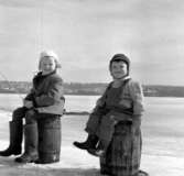 Kristianssons och Rehns i SI-stugan 1957.